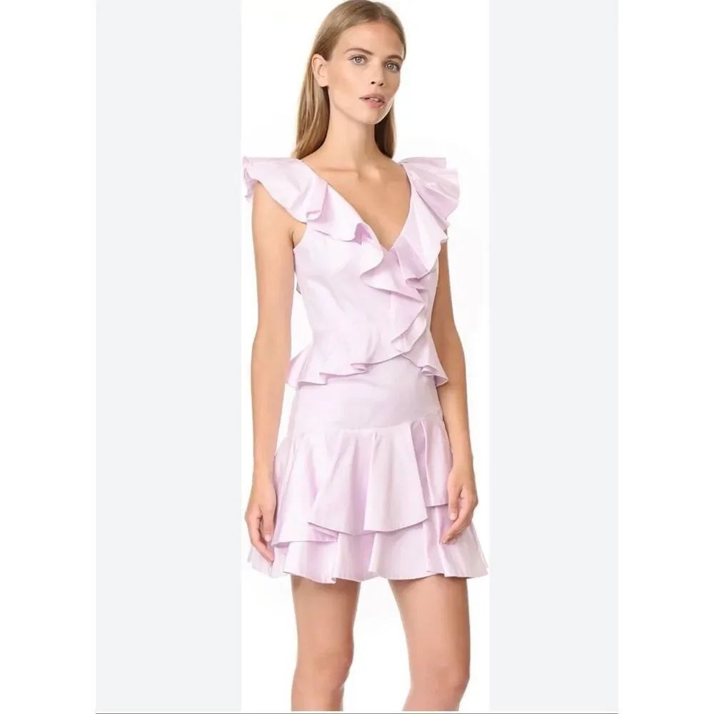 NWT Rebecca Taylor Ruffle Dress in Iris Haze Women’s Size 8
